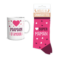COFFRET MUG +CHAUSSETTE MAMAN D'AMOUR - Exo'Touch