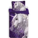 Parure de lit licorne violet  140x200cm+ taie 50x70cm - Exo'Touch