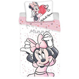 Disney Minnie White Parure de lit Coton Housse de Couette lit 1 Place taie 70x90cm - Exo'Touch