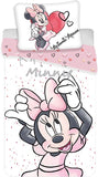 Disney Minnie White Parure de lit Coton Housse de Couette lit 1 Place taie 70x90cm - Exo'Touch