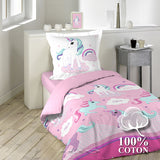 PARURE DE LIT 2 PIECES 140X200 CM LICORNE - Exo'Touch