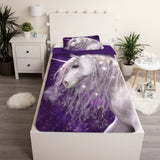 Parure de lit licorne violet  140x200cm+ taie 50x70cm - Exo'Touch