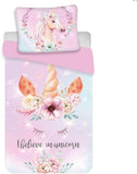 Parure de lit licorne rose 2pcs - Exo'Touch