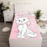 Parure de lit marie cat  Pink heart 2pcs 140x200+50x70cm - Exo'Touch